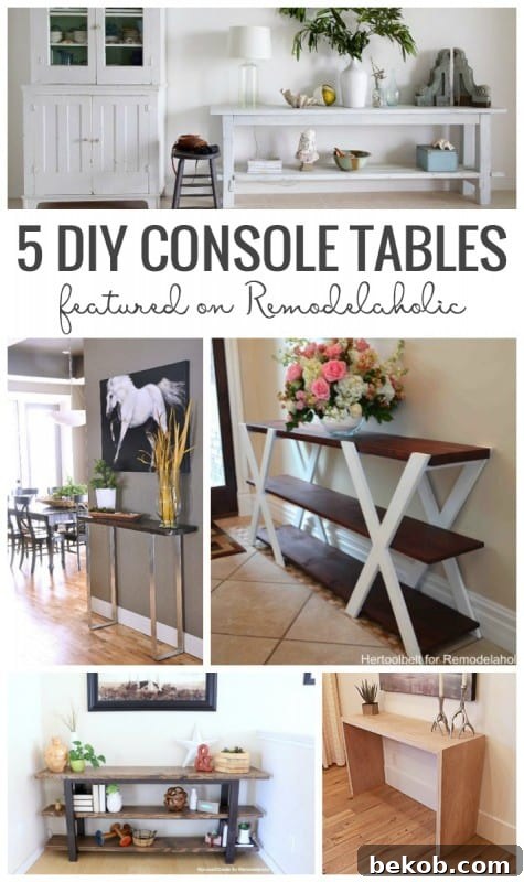5 DIY Console Tables Featured On Remodelaholic