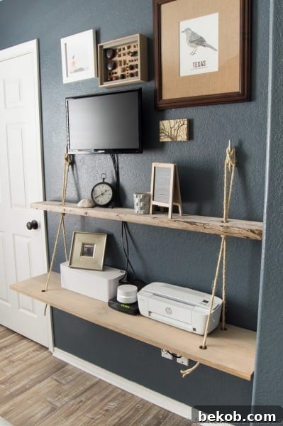 DIY Reclaimed Wood Floating Rope Shelf Materials