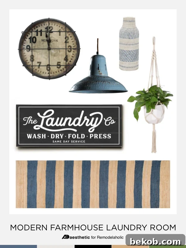 Modern Farmhouse Laundry Room Decorating Ideas and Inspiration #remodelaholic