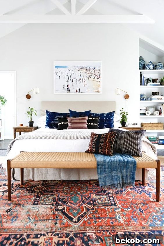 Blue Bedroom Decorating Ideas and Inspiration + Tips for Decorating Above a Bed Headboard