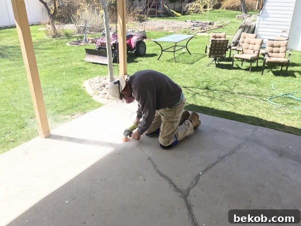 Grinding Concrete Cracks for a Smooth Surface Before Painting