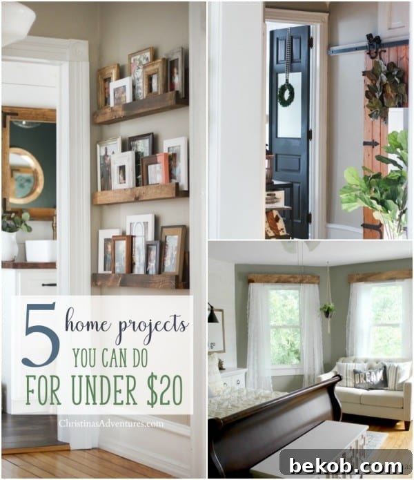 Christina's Adventures 5 Home Projects That You Can Do For Under 20, showcasing budget-friendly DIY ideas.