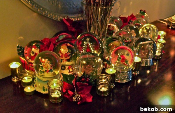 Collection of snow globes, a cherished family tradition