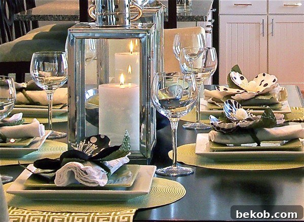 Kitchen table setting with decorative elements