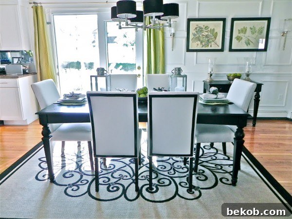 Kitchen with newly added picture frame paneling