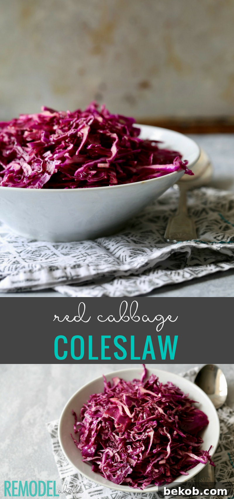 Fast & Easy Red Cabbage Coleslaw - A vibrant and healthy side dish