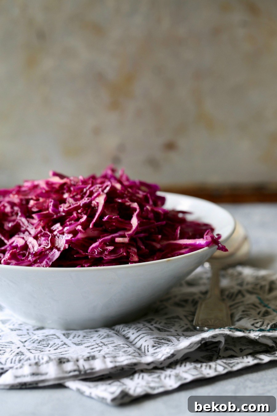 Mixing the Red Cabbage Coleslaw Dressing - Combining fresh ingredients