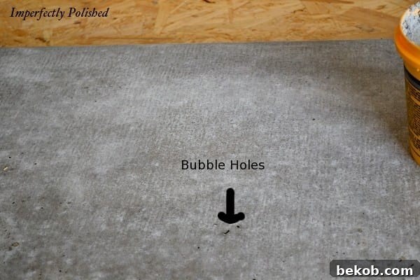 Patching Small Holes in DIY Concrete Countertops