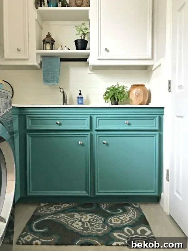 Teal Small Laundry Room Design 7 (1)