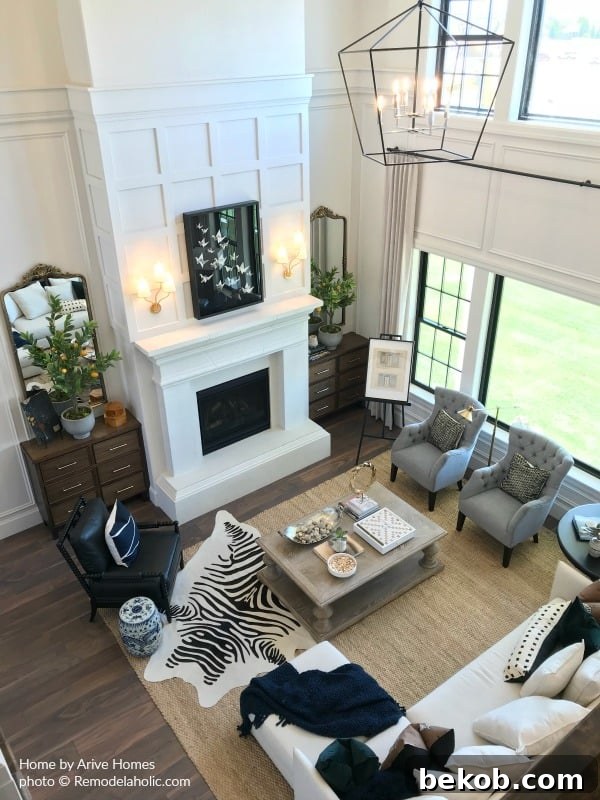 How To Blend Modern And Farmhouse Elements In A Great Room With Fireplace, Arive Homes And Brandalyn Dennis, @Remodelaholic, 2018 Utah Valley Parade Of Homes