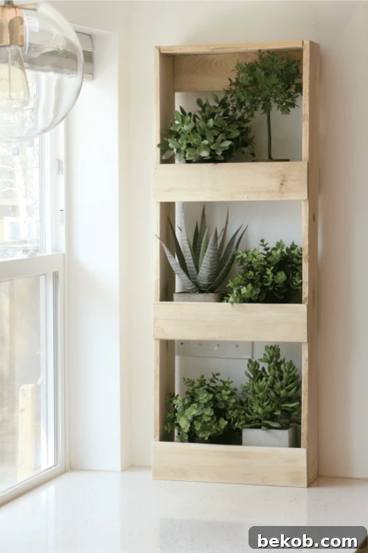 Easy To Build Rustic Wood Wall Bin As Herb Garden For Plants #remodelaholic