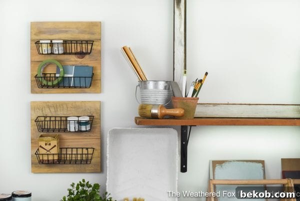 DIY Farmhouse Wall Baskets. How To Create Farmhouse Style Wall Baskets With Dollar Store Items. Get This Tutorial From The Weathered Fox On Remodelaholic!