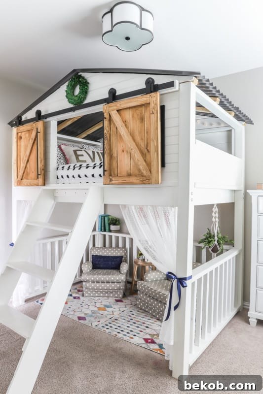 Friday Spotlight Incredible Architectural Visions 5 Maximize Space: Discover the Innovative Sliding Barn Door Loft Bed with Integrated Play Area