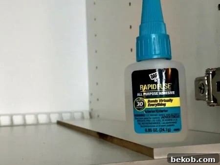 DAP Rapid Fuse Adhesive To Quickly Install Cabinet Organizer Dividers #remodelaholic