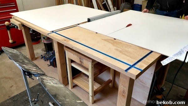 Cutting The Melamine For Refrigerator Cabinet Organizer #remodelaholic
