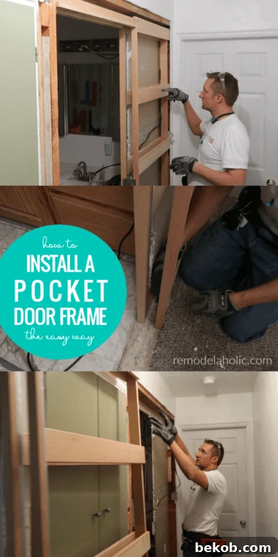 How To Install A Pocket Door Frame In An Existing Wall The Easy Way #remodelaholic