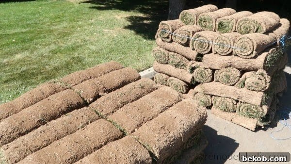 Pallets Of Rolled Sod #remodelaholic How Much Sod Should I Order