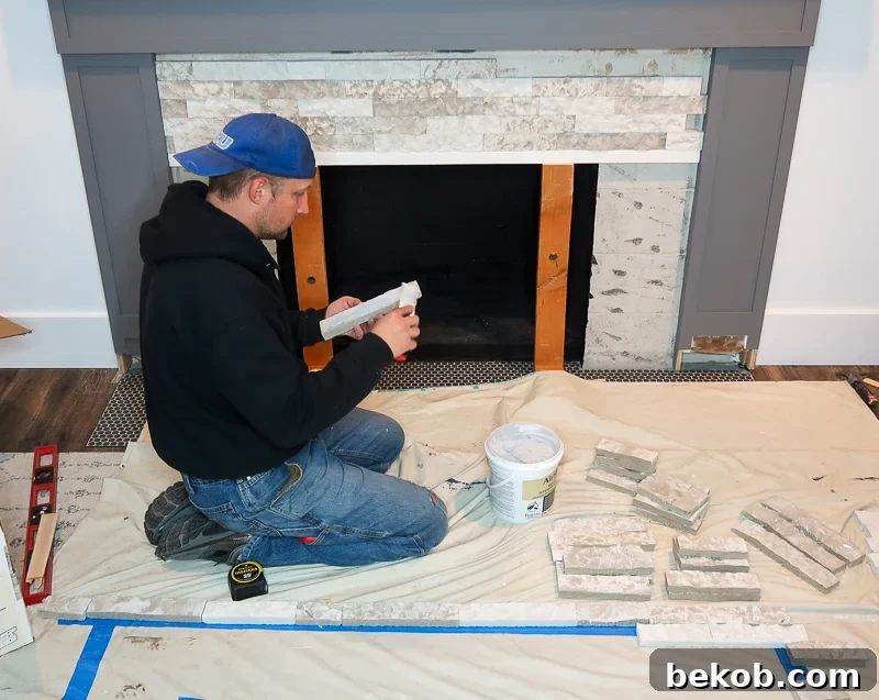 DIY Fireplace Makeover AirStone 1