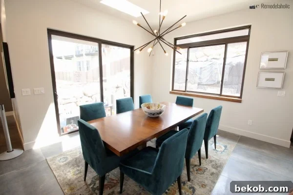 Emerald green upholstered dining chairs