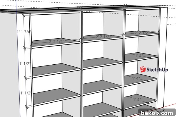 SketchUp Design for DIY Closet Renovation