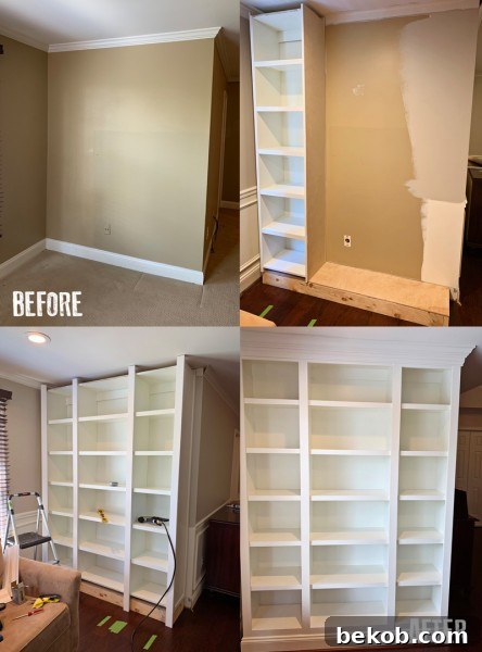 DIY Built-In Bookshelves Project