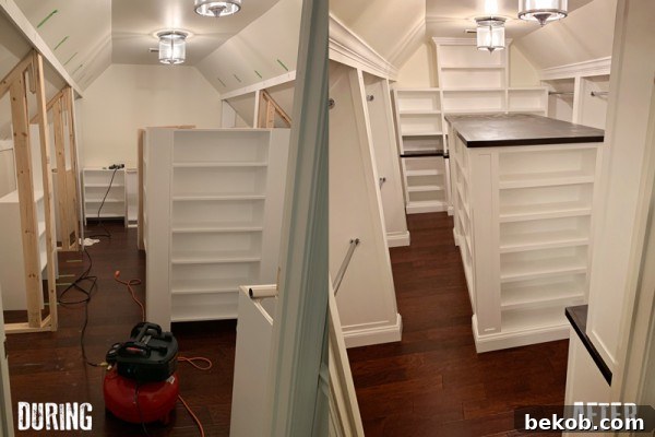 During and After Closet Built-In Construction