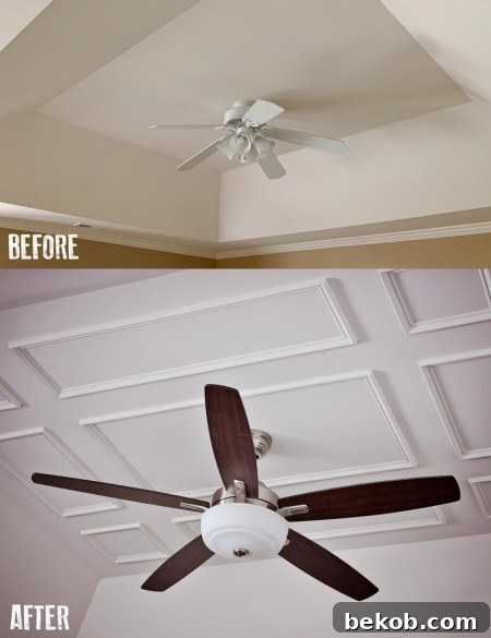 Before and After Ceiling Wainscoting: Planning a DIY Home Renovation Project