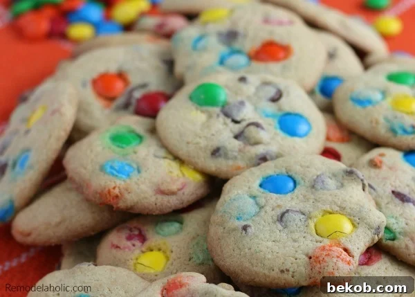 Soft And Chewy Rainbow M&M Cookie Recipe With Butter And Vanilla Pudding Mix