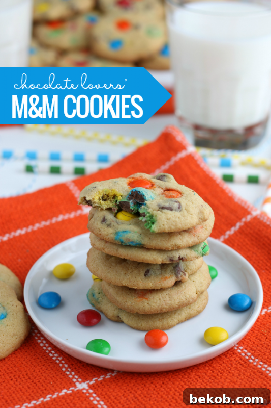 M&M Chocolate Chip Cookie Recipe For Soft Chewy Cookies