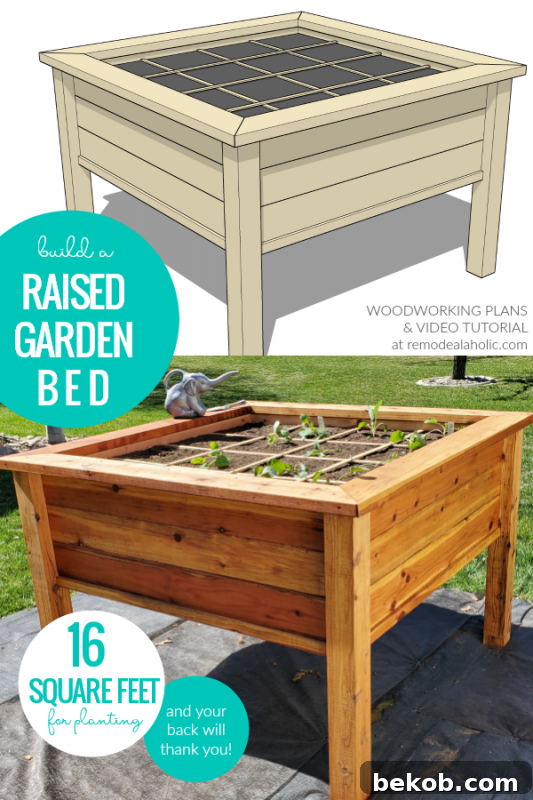 DIY Raised Garden Bed Planter For Square Foot Gardening, Video Tutorial And Woodworking Plan, Remodelaholic
