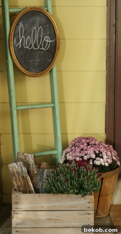 Blanket Ladder Porch Decor Idea, Primitive And Proper
