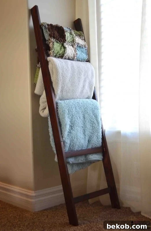 Blanket Ladder Tutorial and Decor Idea