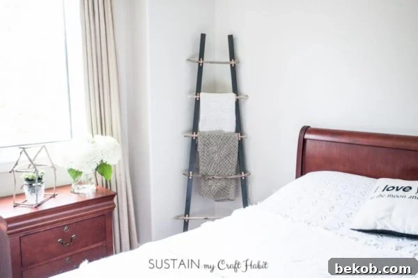 Diy Driftwood Blanket Ladder Decor Idea for Guest Room, Sustain My Craft Habit