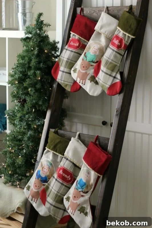 Stocking Ladder For Christmas Ladder Decor, Gluesticks Blog