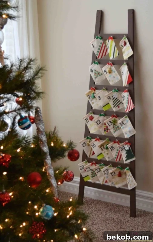 Ladder Decor Ideas Christmas Advent Calendar Ladder HerToolbelt