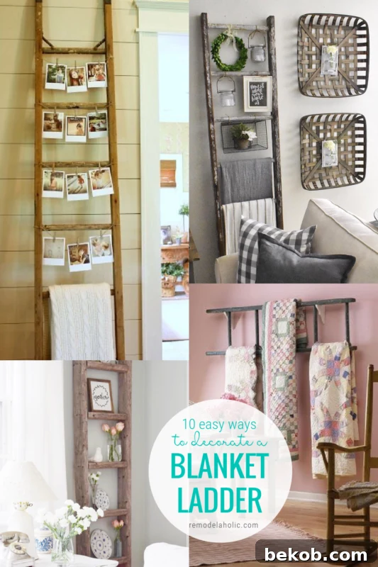 10 Easy Ways To Decorate A Blanket Ladder Remodelaholic