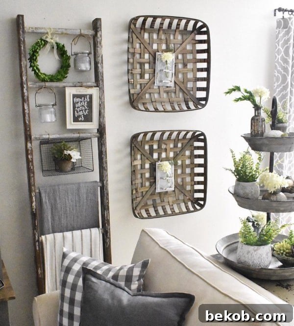 Easy Ladder Decor Ideas: Farmhouse Ladder Decor, Nested Sanctuary