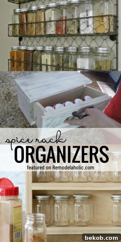 Spice Rack Organizers For Your Kitchen Or Pantry Featured On Remodelaholic.com