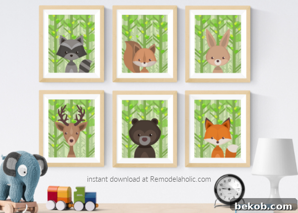 Summer Woodland Animal Nursery Art Printable Set Remodelaholic