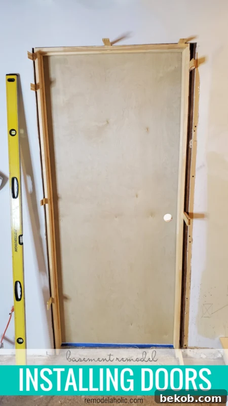 Install New Solid Wood Doors In A 1960's Basement Remodel, Remodelahohlic