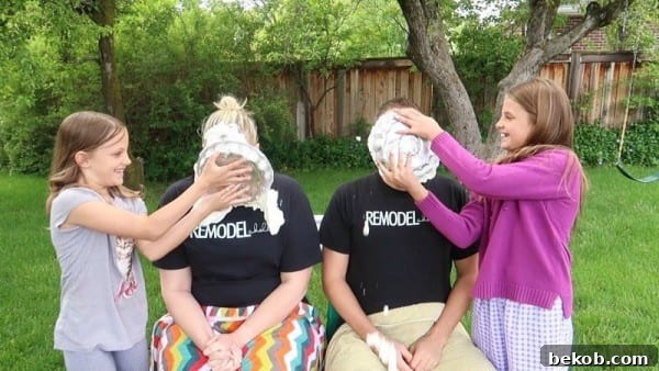 3 Creative Gender Reveal Photo Ideas 8 Gender Reveal Photo Two Girls Smashing Pies In Mom And Dad Faces