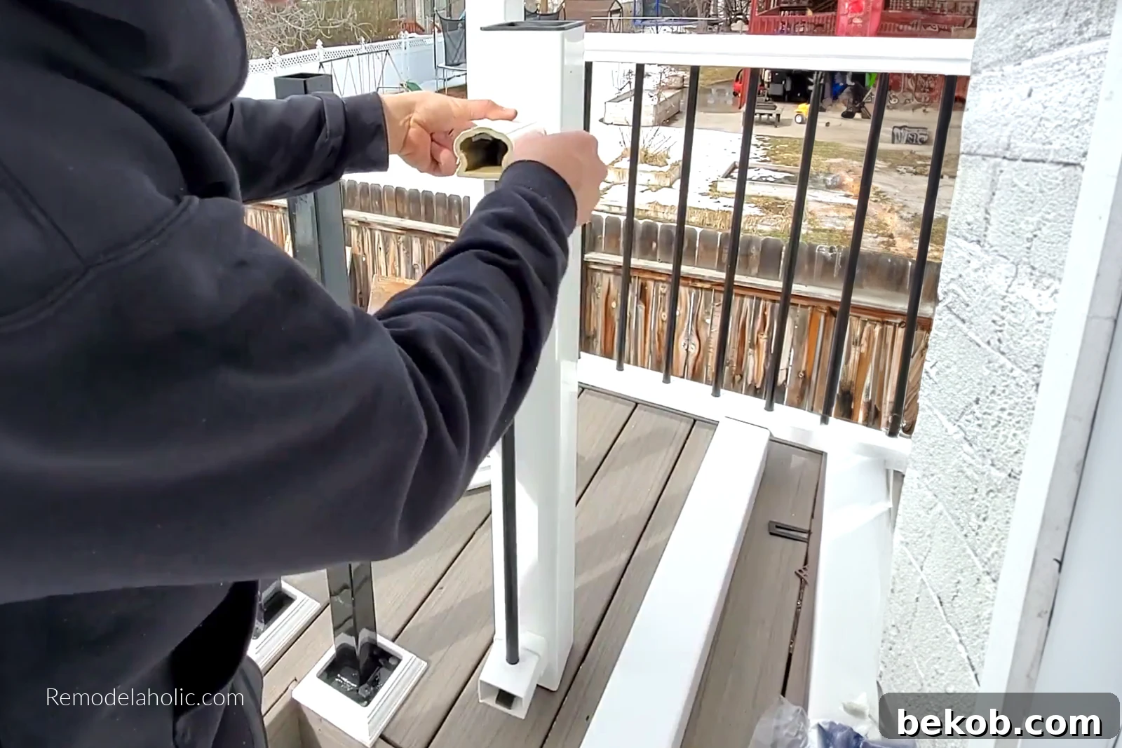 Attach Short Handrail Section