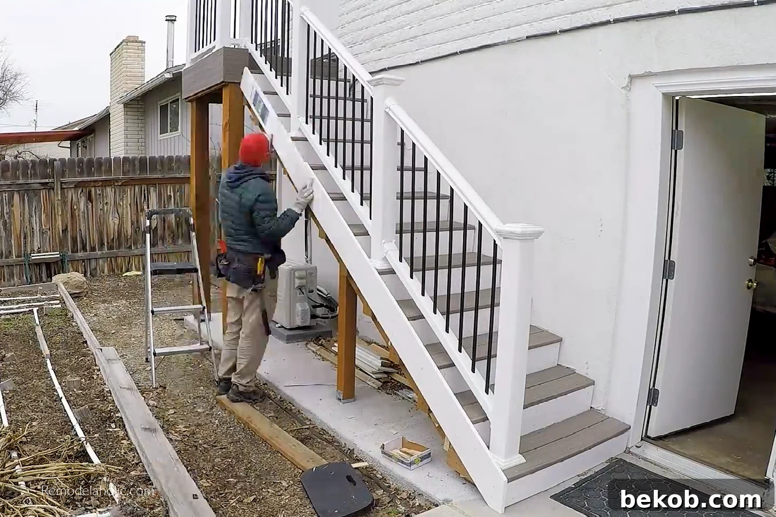 Adding PVC Boards to Deck Stairs