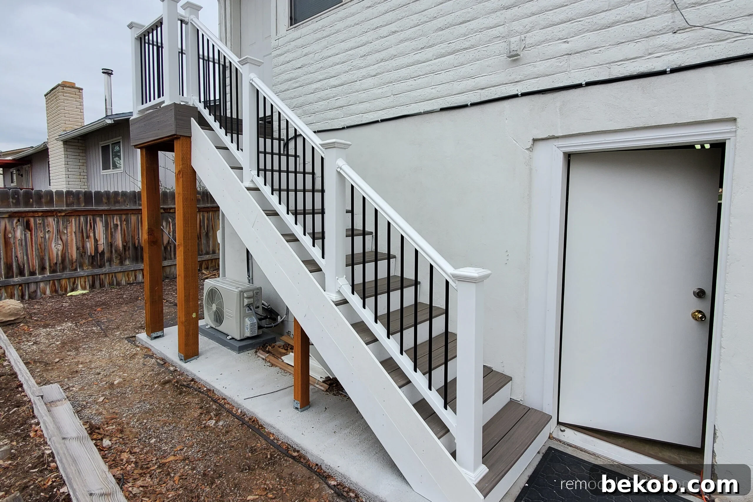 Finished Deck Stair Railing