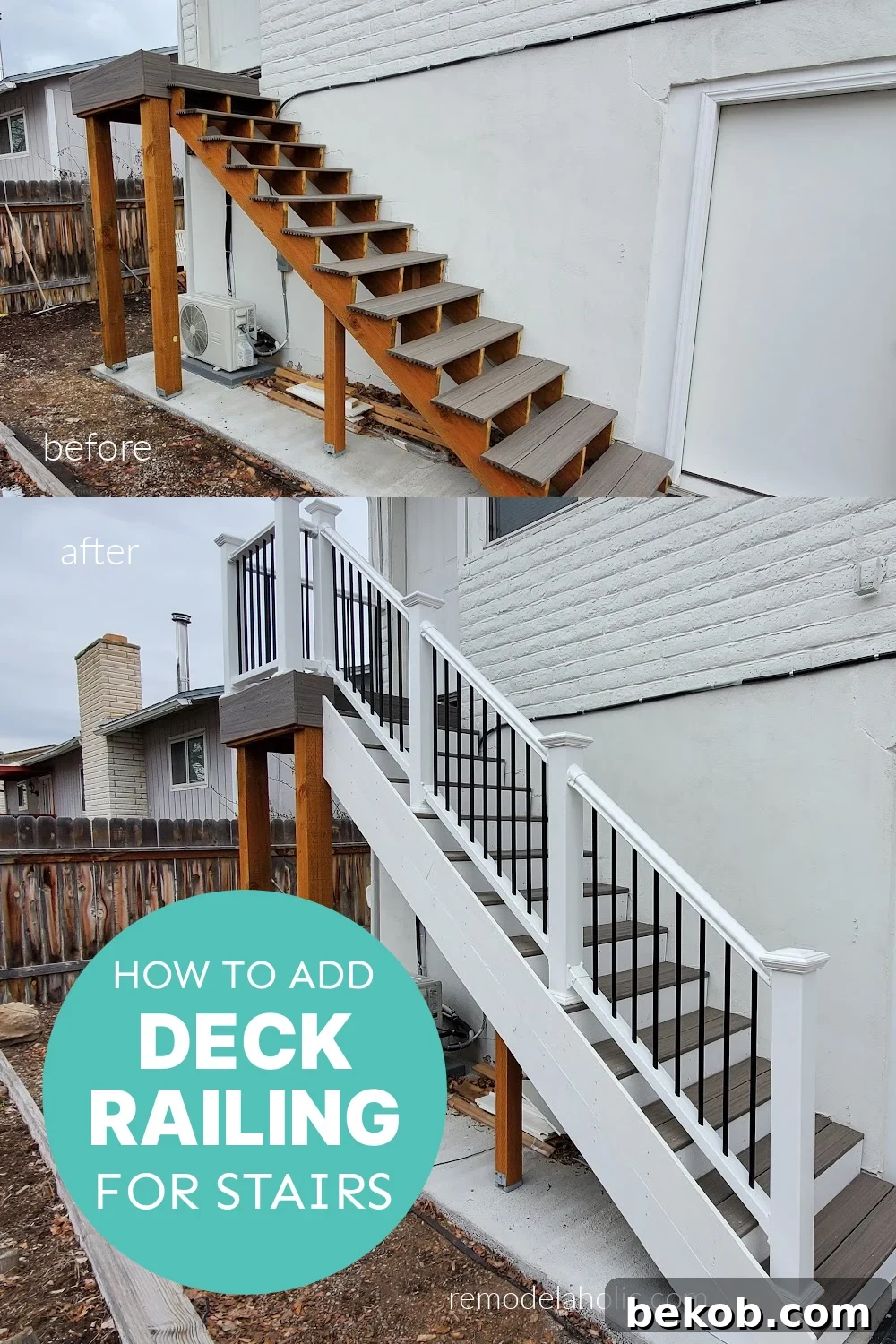 Deck Railing Before and After