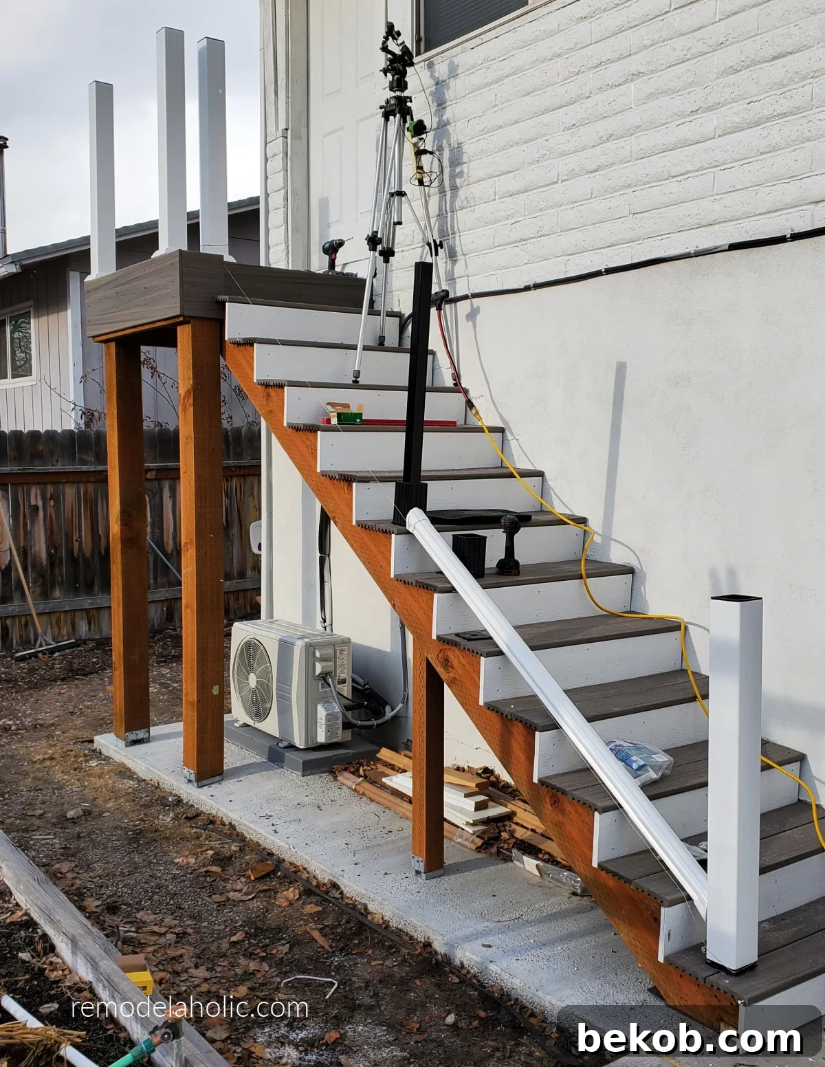 Install Deck Railing Post Bases and Sleeves