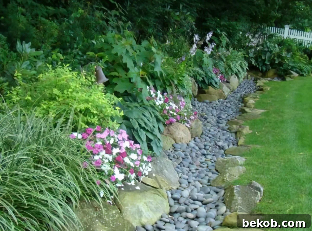Dry Creek Garden Edging Idea Big Small Rocks Garden Edging