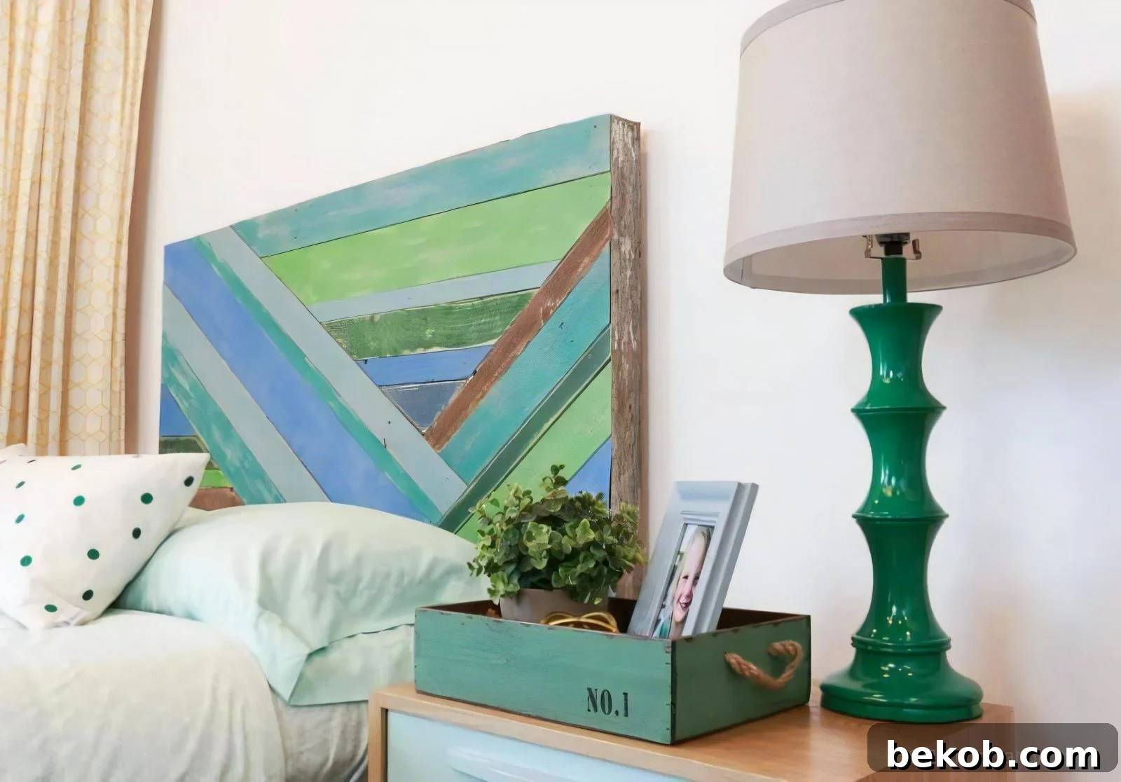 Wood Pieced Headboard Painted With Annie Sloan Chalk Paint