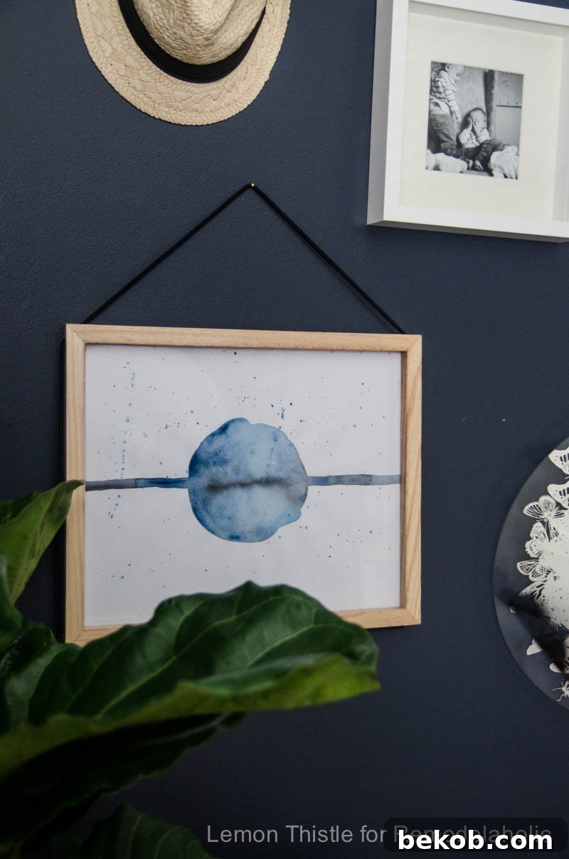 A beautiful, simple DIY watercolor painting with abstract elements.