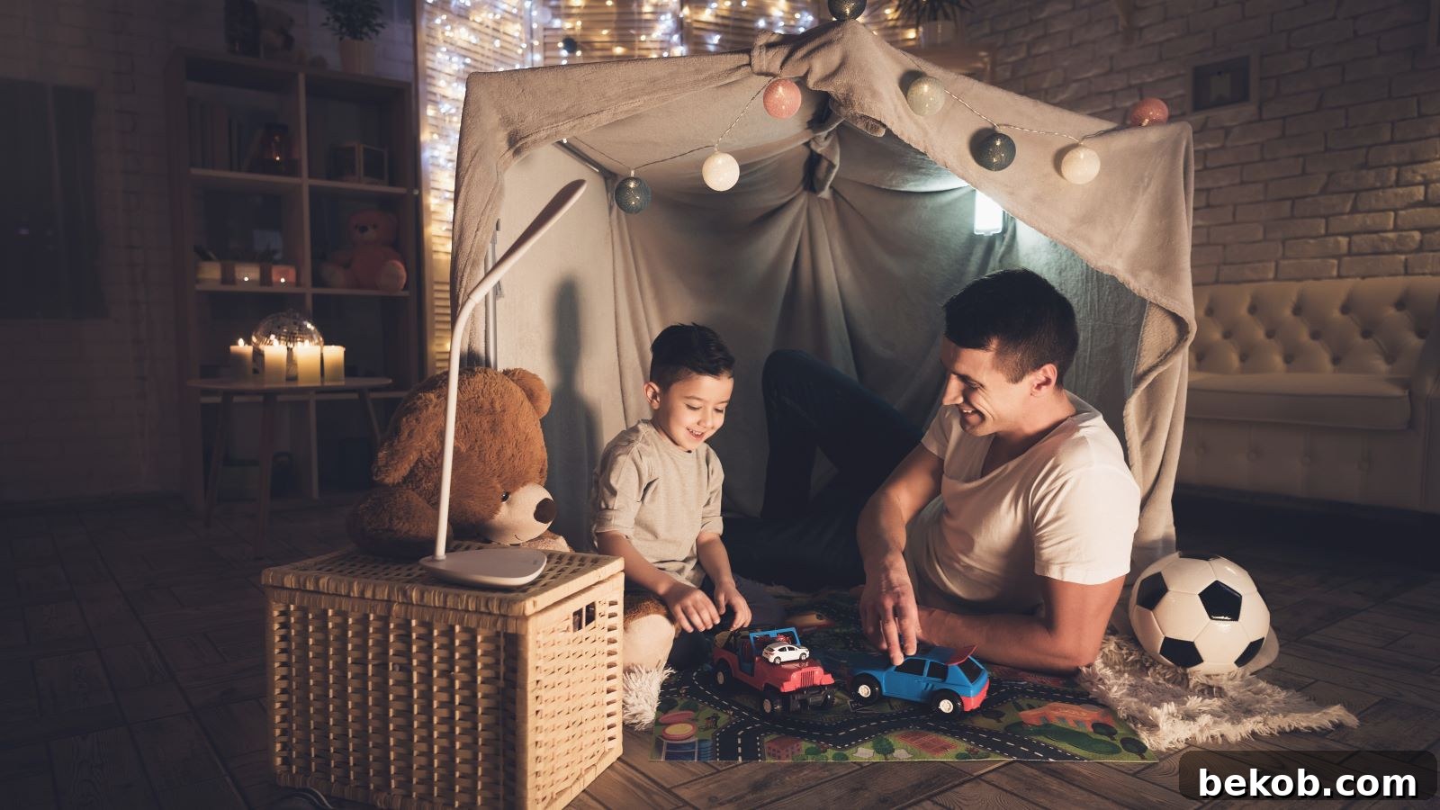 An imaginative DIY fort constructed outdoors, inviting children to play.